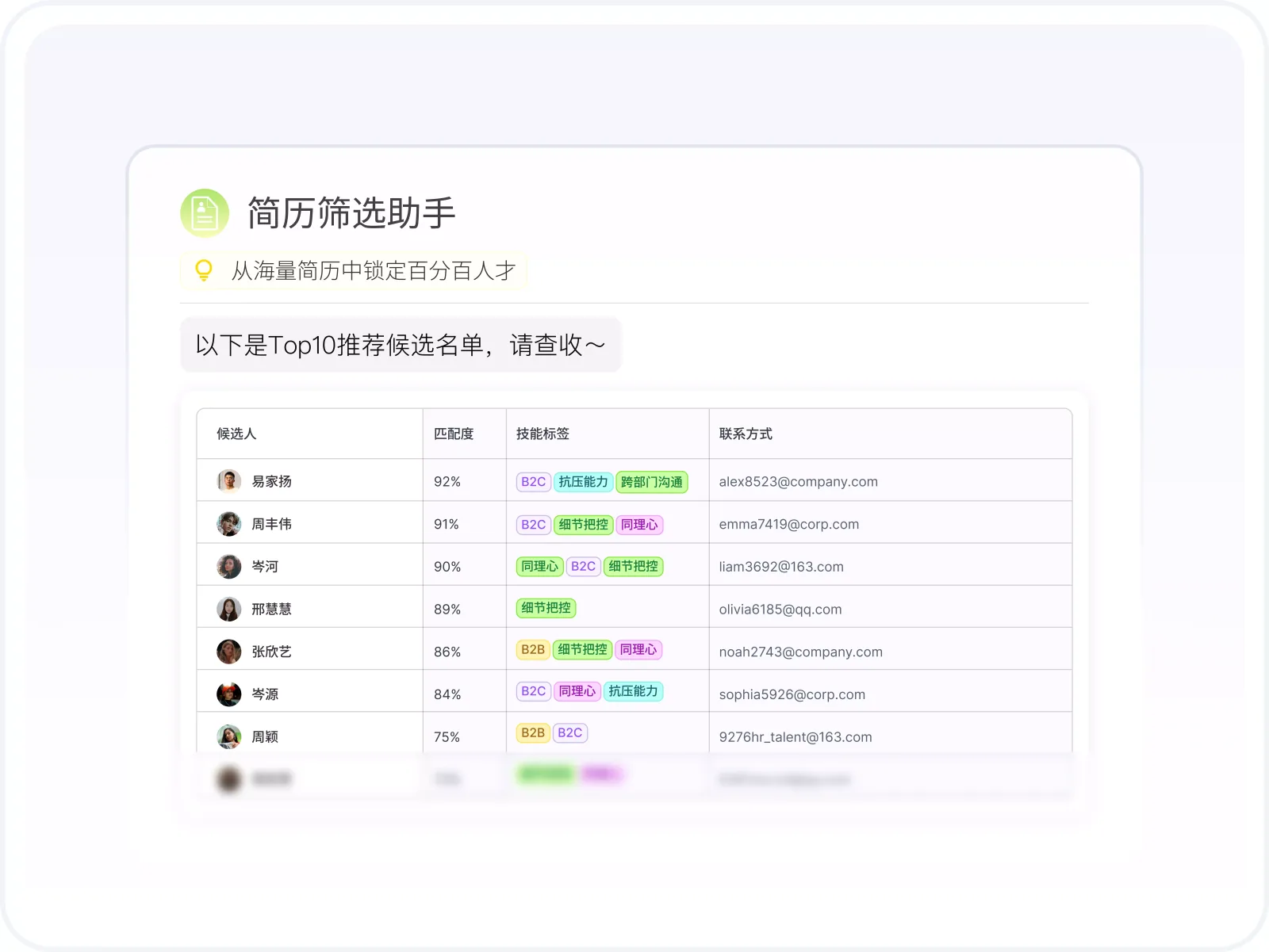 智能简历筛选
